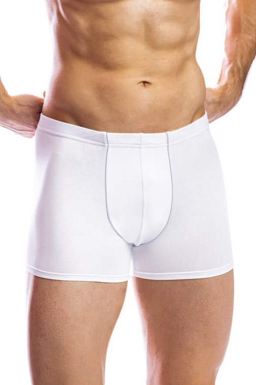 Boxeri barbati bumbac elastic imbracat alb