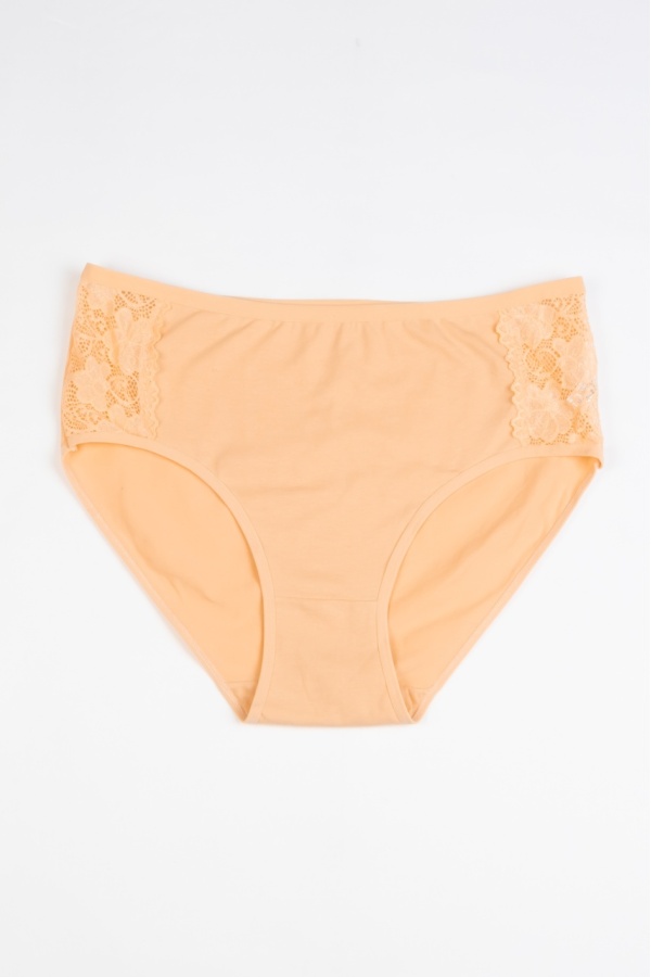 Chiloti femei Corina, clasic bumbac si dantela Bej XL-4XL