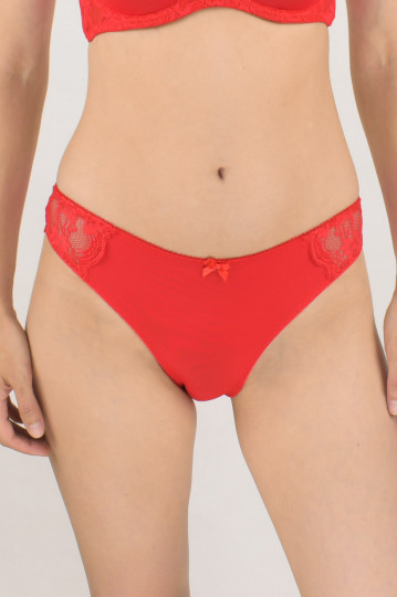 chilot cu dantela si microfibra elegant culoare rosu