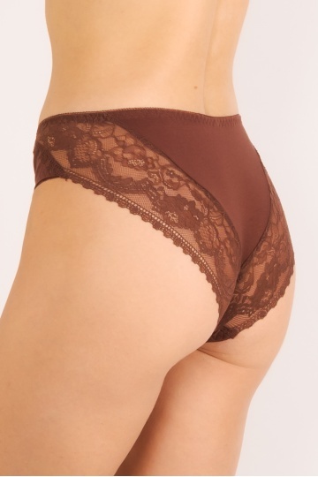Chiloti femei Luna din bumbac si dantela, CHOCO ( S - XXL ) - Img 4