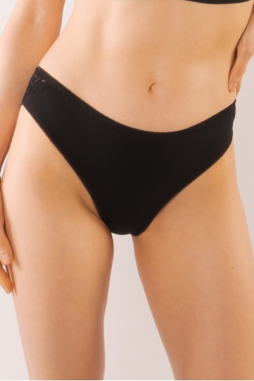 Chiloti femei Luna din bumbac si dantela, Negru ( S - XXL ) - Img 4