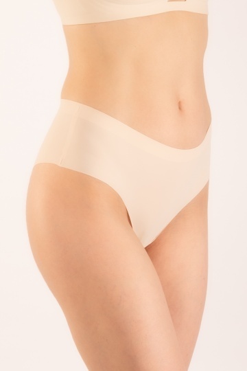 Chiloti laser cut Nuria, panty brazilian fara cusaturi la tiv, microfibra, Cream Nude - Img 2