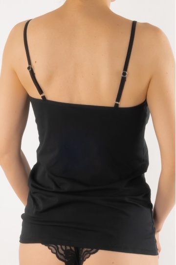Maieu Basic bumbac bretele reglabile, Negru - Img 2
