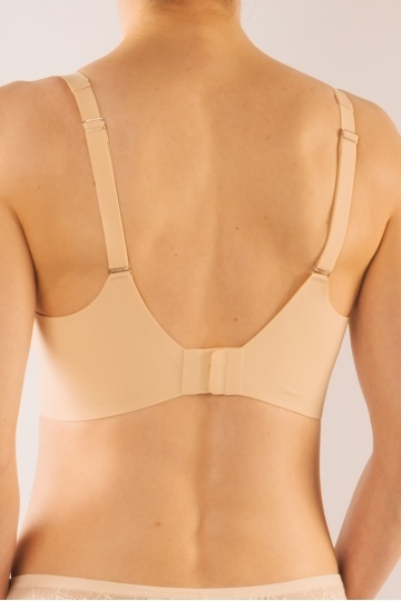 Sutien Ariana tip bustiera soft confort fara armatura, cupe moi, din microfibra Bej - Img 5