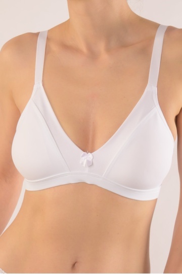 Sutien Clasic Sonia, fara armatura si fara burete, cupe B, C, D, si E Alb - Img 3