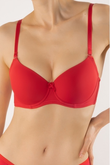 Sutien cupa subtire preformata microfibra, Bella , Rosu, cupe B, C, D - Img 4