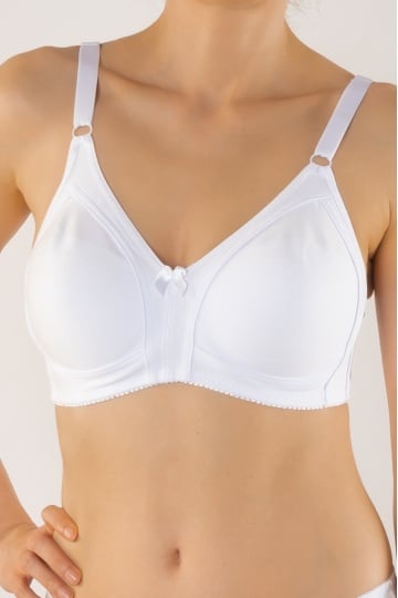 Sutien Elena, fara armatura din bumbac, cupe B, C si D, Alb - Img 3
