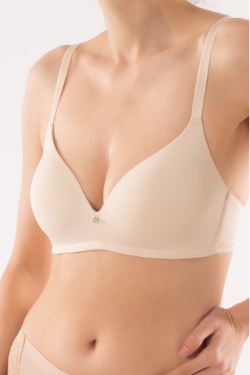 Sutien Eliza fara armatura, cupe burete moale, Cream beige, cupe B, C si D - Img 3