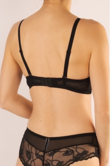 Sutien Flora cupa push-up mediu preformata, cupe B si C, Negru - Img 5
