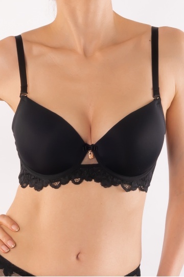 Sutien Gabriela, cupa preformata Negru, cupe B si C - Img 1