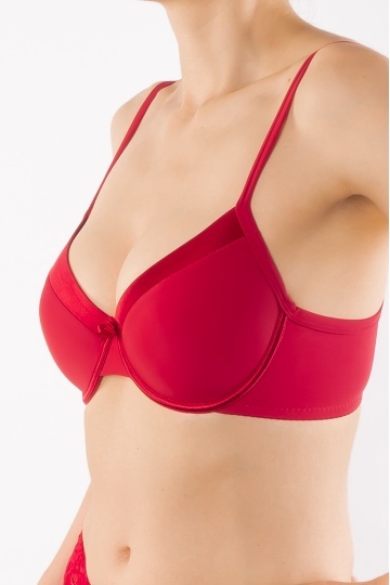 Sutien Lumia cupa subtire, Microfibra, cupe B, C si D, Satin Cherry - Img 3