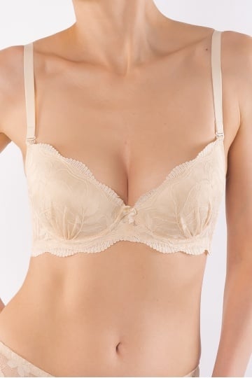 Sutien Malena push-up elegant, cupa preformata, Cream - Img 1