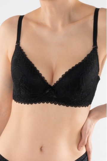 Sutien push-up elegant, cupa preformata IAIRA, Negru - Img 4