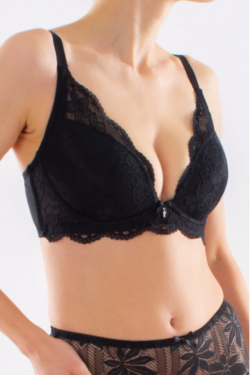 Sutien push-up fara armatura Olivia, Negru ( cupe B si C ) - Img 4