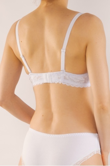 Sutien SOLE extra-push-up cupa preformata, imbracat in dantela, cupe B, C, Alb - Img 4