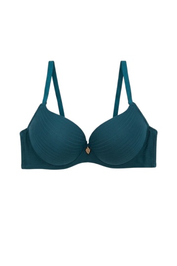 Sutien Stella extra-push-up cupa preformata, imbracat in microfibra eleganta, cupe B, C, Jade