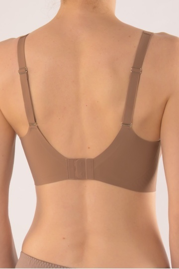 Sutien Ariana tip bustiera soft confort fara armatura, cupe moi, din microfibra Choco - Img 5