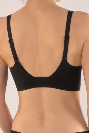 Sutien Ariana tip bustiera soft confort fara armatura, cupe moi, din microfibra Negru - Img 5