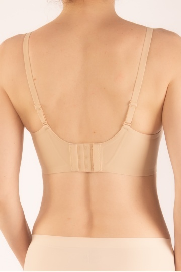 Sutien Avena, tip bustiera soft confort fara armatura, cupe moi, din microfibra S - XL, Beige - Img 4