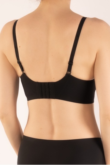 Sutien Avena, tip bustiera soft confort fara armatura, cupe moi, din microfibra S - XL, Negru - Img 3