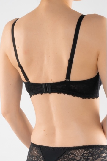Sutien balconette push-up extra, cupa preformata, Microfibra, Negru cupe B si C - Img 6