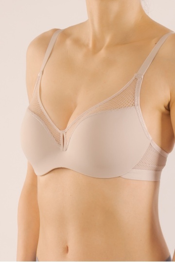Sutien Coraline push-up mediu, cupa preformata, Sand - Img 3