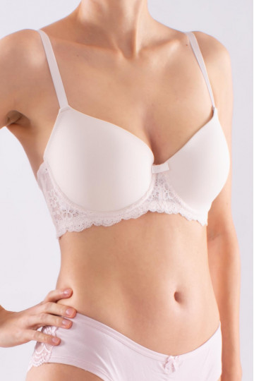 Sutien cupa moale preformata, cupe B, C si D, Ivory - Img 2