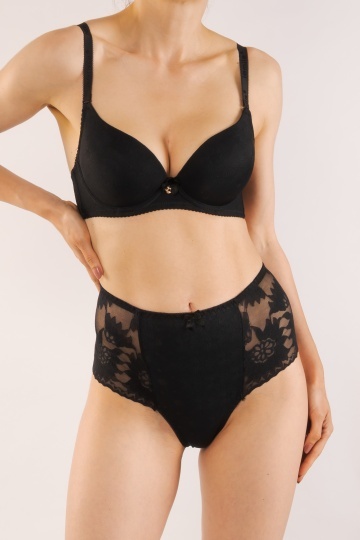 Sutien cupa preformata subtire Vera, imbracat in microfibra, cupe B, C, D, Negru - Img 3