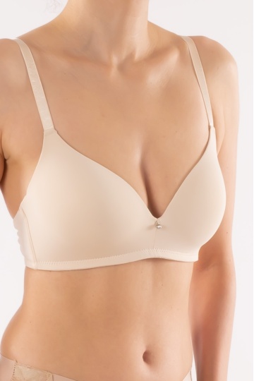 Sutien Eliza fara armatura, cupe burete moale, Cream beige, cupe B, C si D