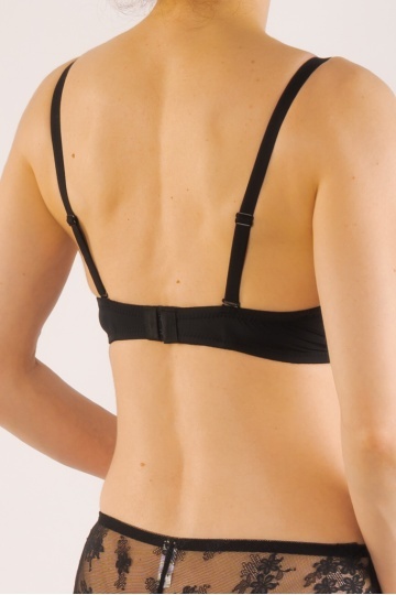 Sutien extra-push up Shanti, imbracat in dantela, cupe burete gros, Negru - Img 4
