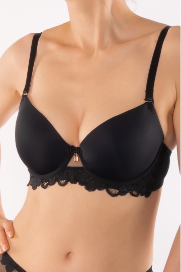 Sutien Gabriela, cupa preformata Negru, cupe B si C - Img 2