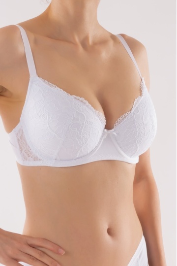 Sutien Pandora, cupa moale extra confort Alb, cupe B, C si D - Img 2
