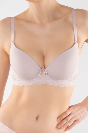 Sutien push-up elegant, cupa preformata Doris, Lila Nude - Img 1