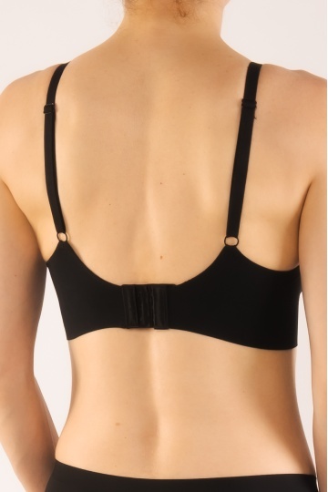 Sutien soft-touch Savana tip bustiera fara armatura, cupe buretate moi, din microfibra , Negru - Img 5