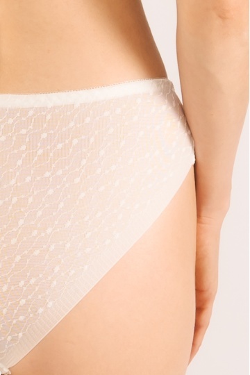 Chiloti eleganti Mina, model panty brazilian,din dantela, Alb