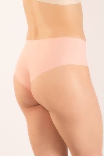 Chiloti laser cut Nuria, panty brazilian fara cusaturi la tiv, microfibra, Roze Blush