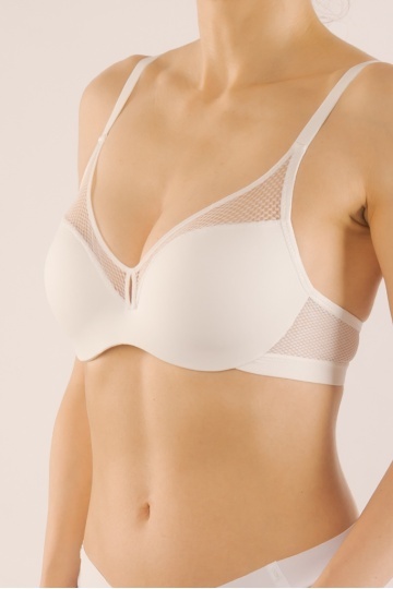 Sutien Coraline push-up mediu, cupa preformata, Alb - Img 2