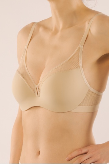 Sutien Coraline push-up mediu, cupa preformata, Bej - Img 4