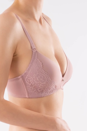 Sutien cupa burete subtire Viena, Fara armatura, cupe B, C si D, Roze Nude - Img 3