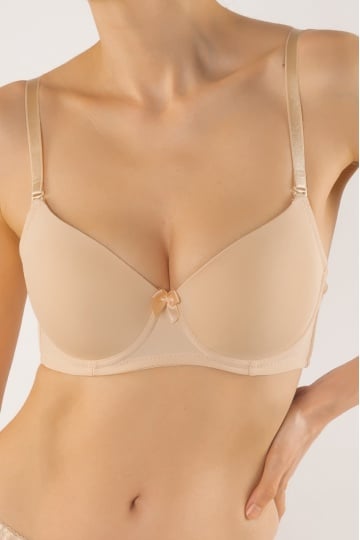 Sutien cupa subtire preformata microfibra, Bella , Bej, cupe B, C, D - Img 1