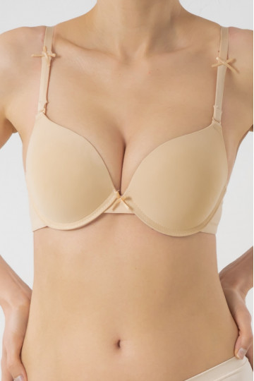 Sutien Gina, Extra Push-up Basic , cupe B si C , Bej - Img 2