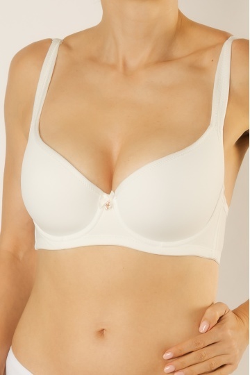 Sutien Lina extra confort cupa adanca preformata microfibra, Alb, cupe C si D - Img 5