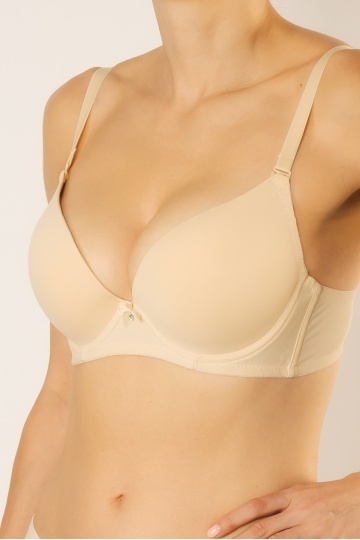 Sutien Nana cupa extra push-up preformata graduala, cupe B si C, Bej - Img 4