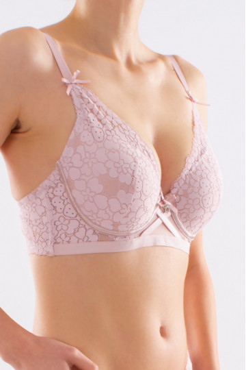 Sutien push-up elegant, cupa preformata Fiorella, Roze Nude - Img 2