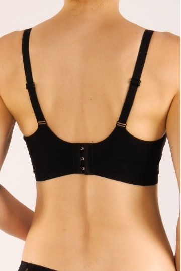Sutien soft-touch MARA tip bustiera cu bretea reglabila, fara armatura, cupe moi, din microfibra , Negru - Img 5