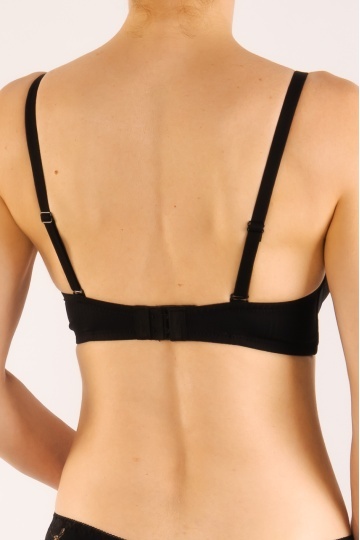 Sutien Stella extra-push-up cupa preformata, imbracat in microfibra eleganta, cupe B, C, Negru - Img 4