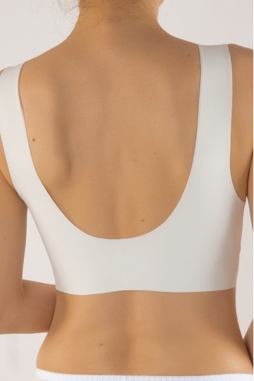 Sutien tip bustiera soft confort cu bretele late, Melania , Alb, cupe B, C, D - Img 3