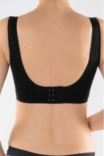 Sutien tip bustiera soft confort fara armatura, cupe moi, din microfibra Daiana, Negru - Img 2