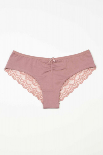 Chiloti femei bumbac si dantela Crystal, Roze Nude