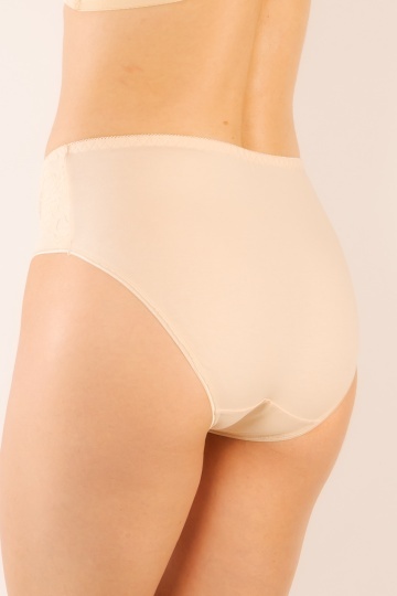 Chiloti femei CLAUDIA, chilot clasic din bumbac, dantela pe sold, Cream - Img 5